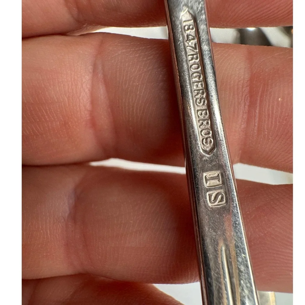 Vintage Rogers Bros‎ IS Silverplate Teaspoons Set 11 Art Deco Style Flatware